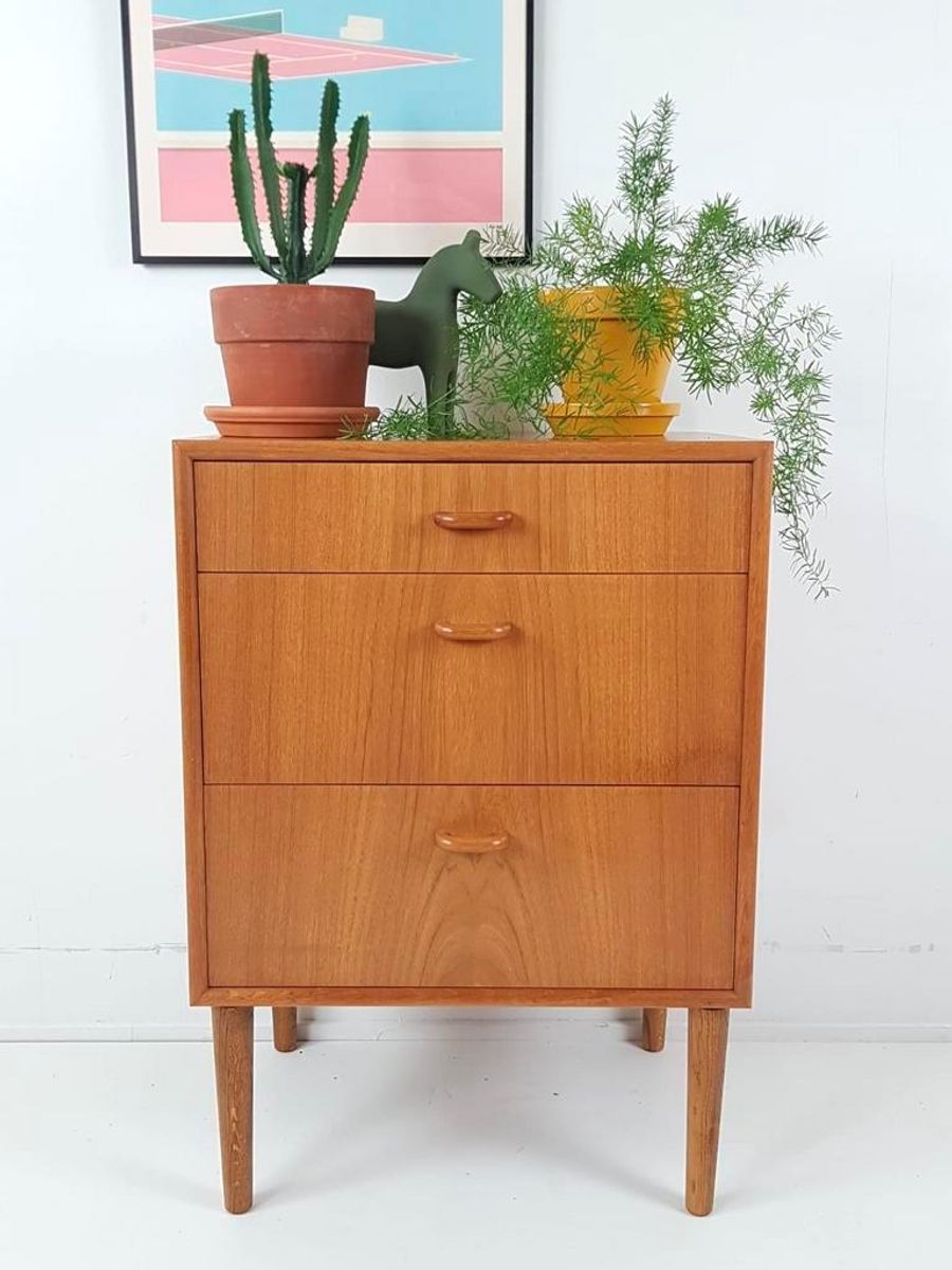 Vintage Deens Ladekastje Teak Nacht Kast image 2