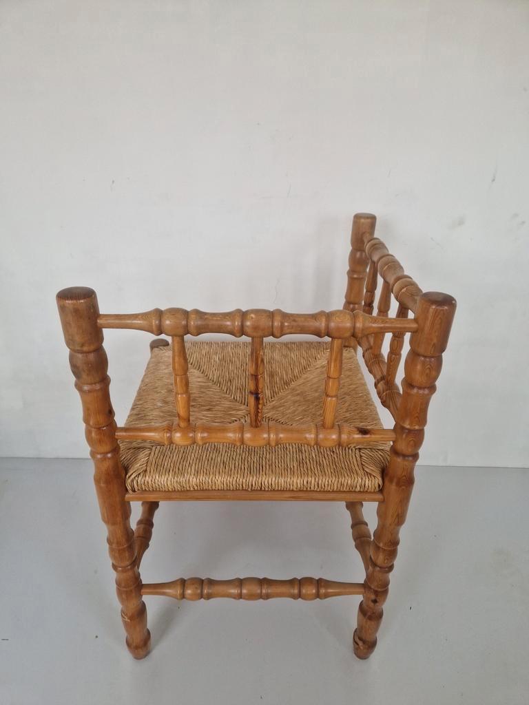 Vintage Bohemian Stijl Bamboe Hoekstoeltje Jaren 70. image 9