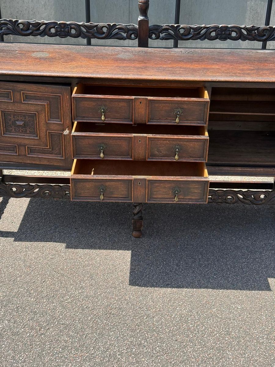 Jacobean Style Carved Oak Sideboard image 12