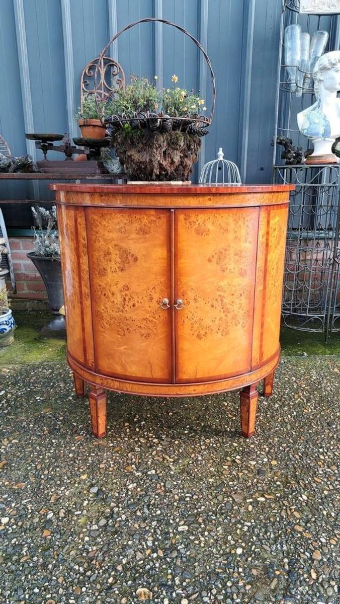 Antieke Wortelnoten Houten Commode Wandconsole, Wandkast, H image 3