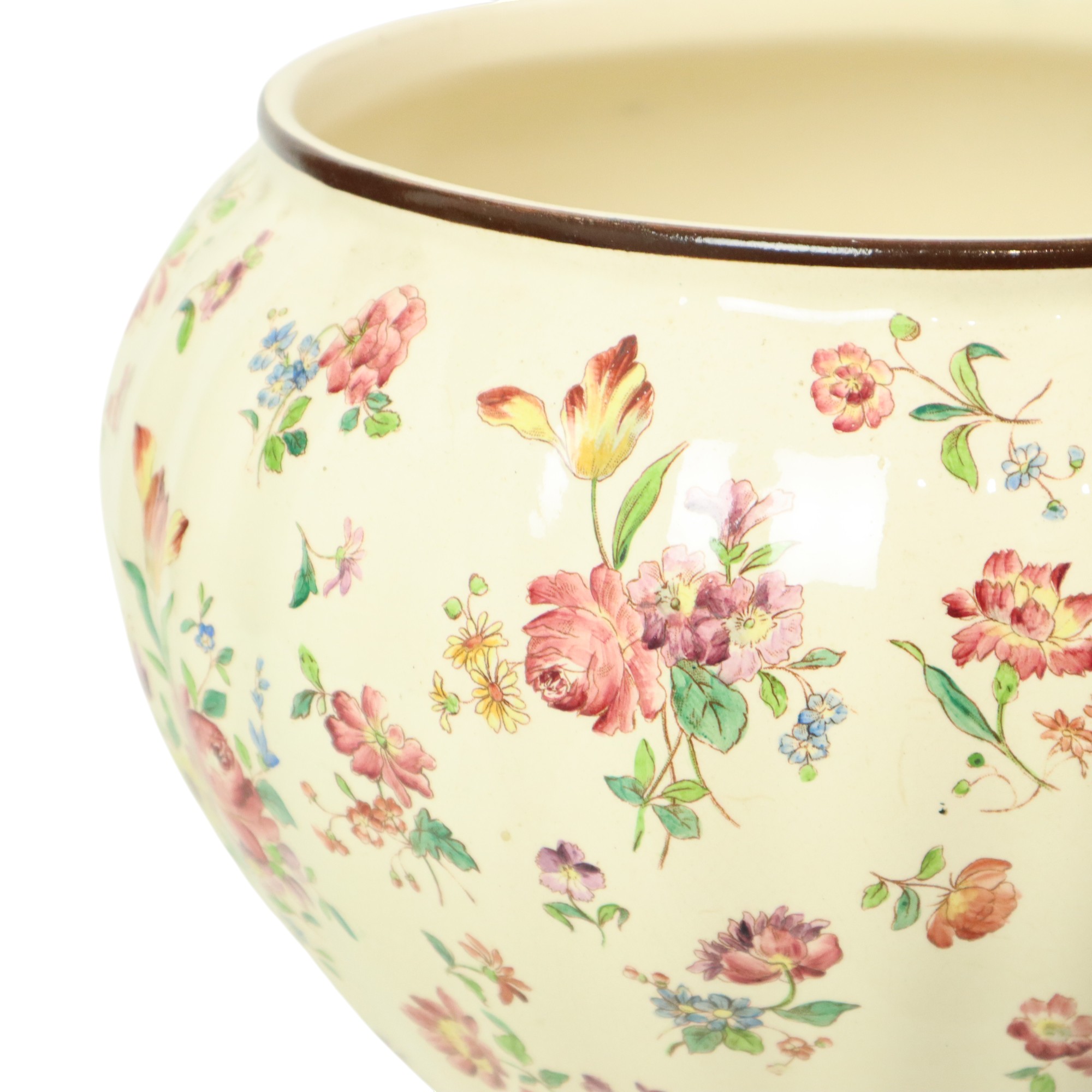 Grote Polychrome Bloempot Cache Pot Longchamp Frankrijk 36cm image 7