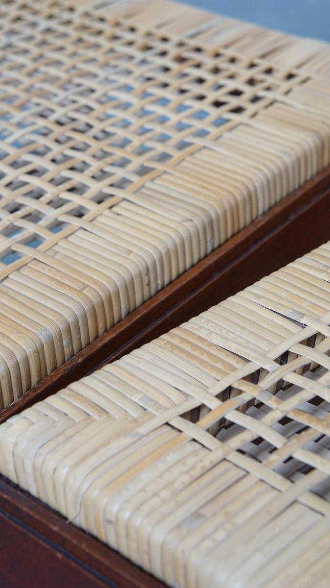 Leuke Set Van 2 Houten Art Deco Design Eetkamerstoelen Met Een Rieten Zitting En Rugleuning image 11