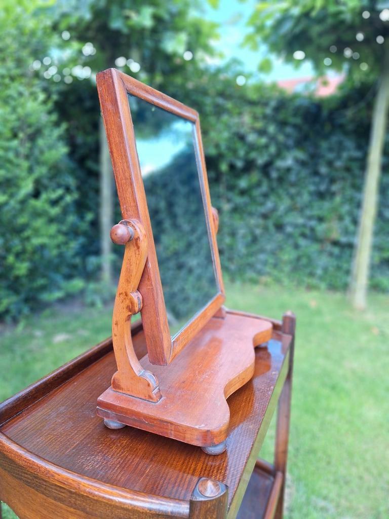 Antieke Engelse Kaptafel Spiegel, Vintage Spiegeltje image 18