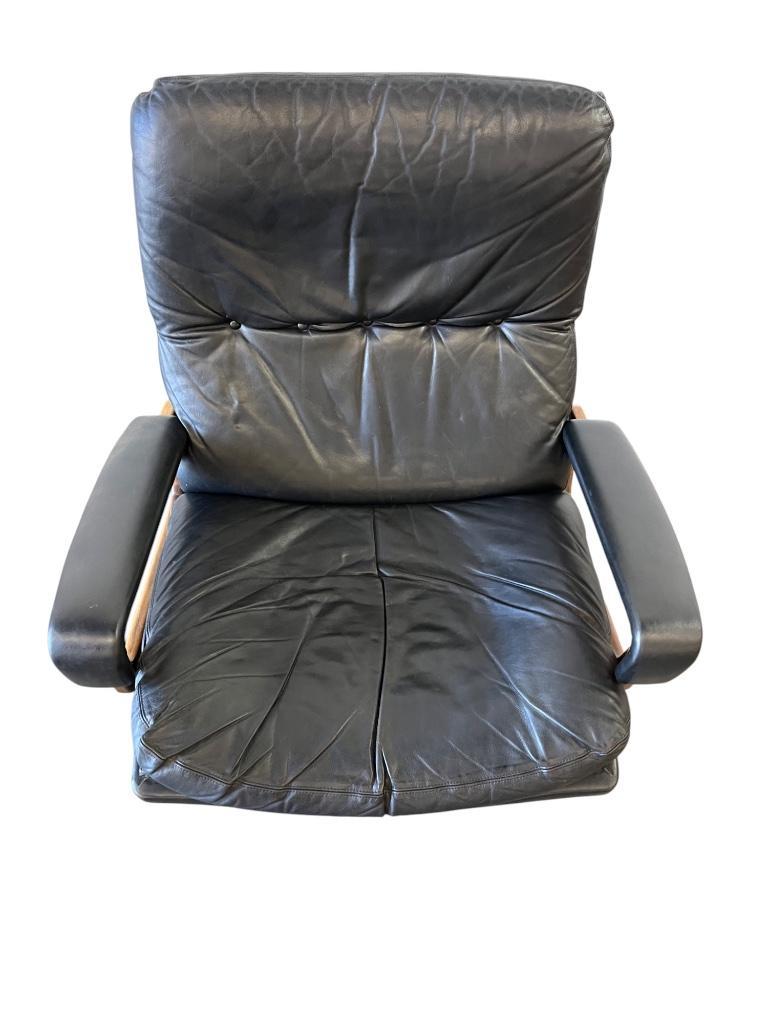 Vintage Zwart Lederen Fauteuil / Eenzit Andre Vandenbeuck image 17