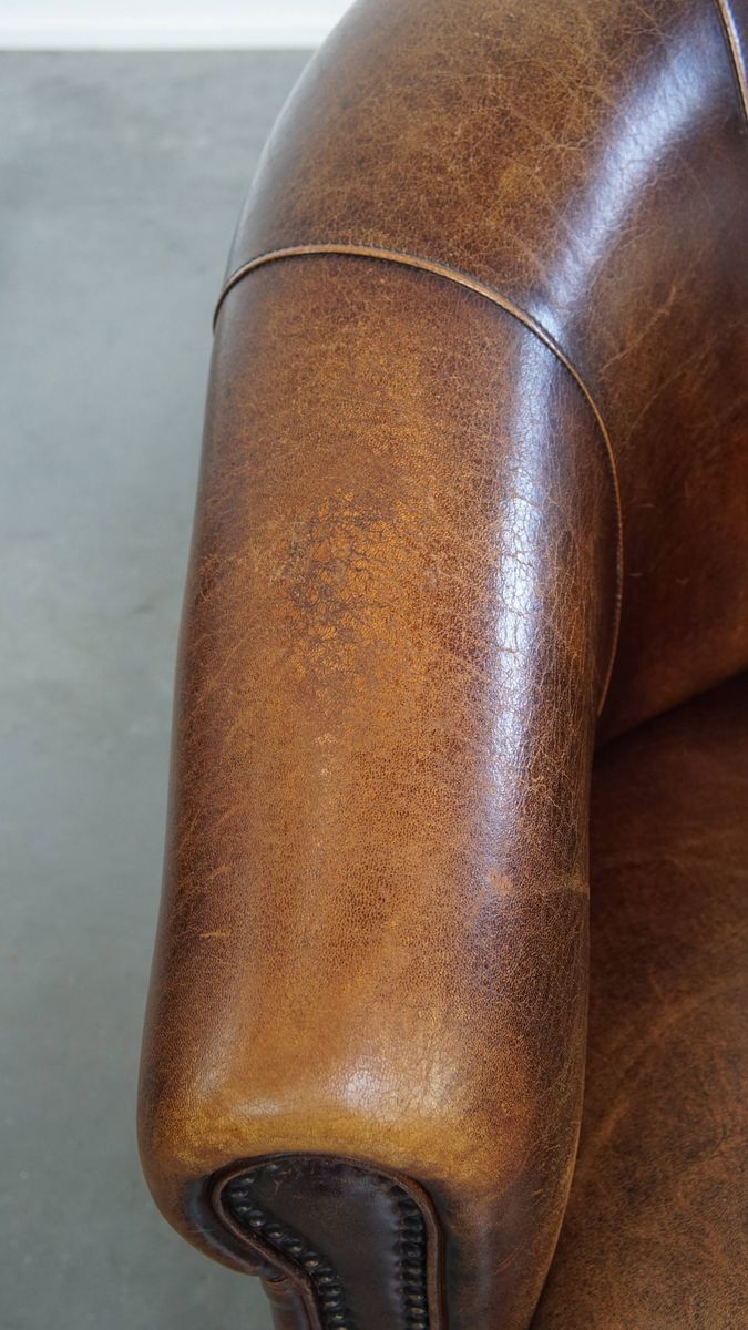Comfortabele En Karaktervolle Schapenleren Clubfauteuil Met Een Prachtige Kleurstelling image 7