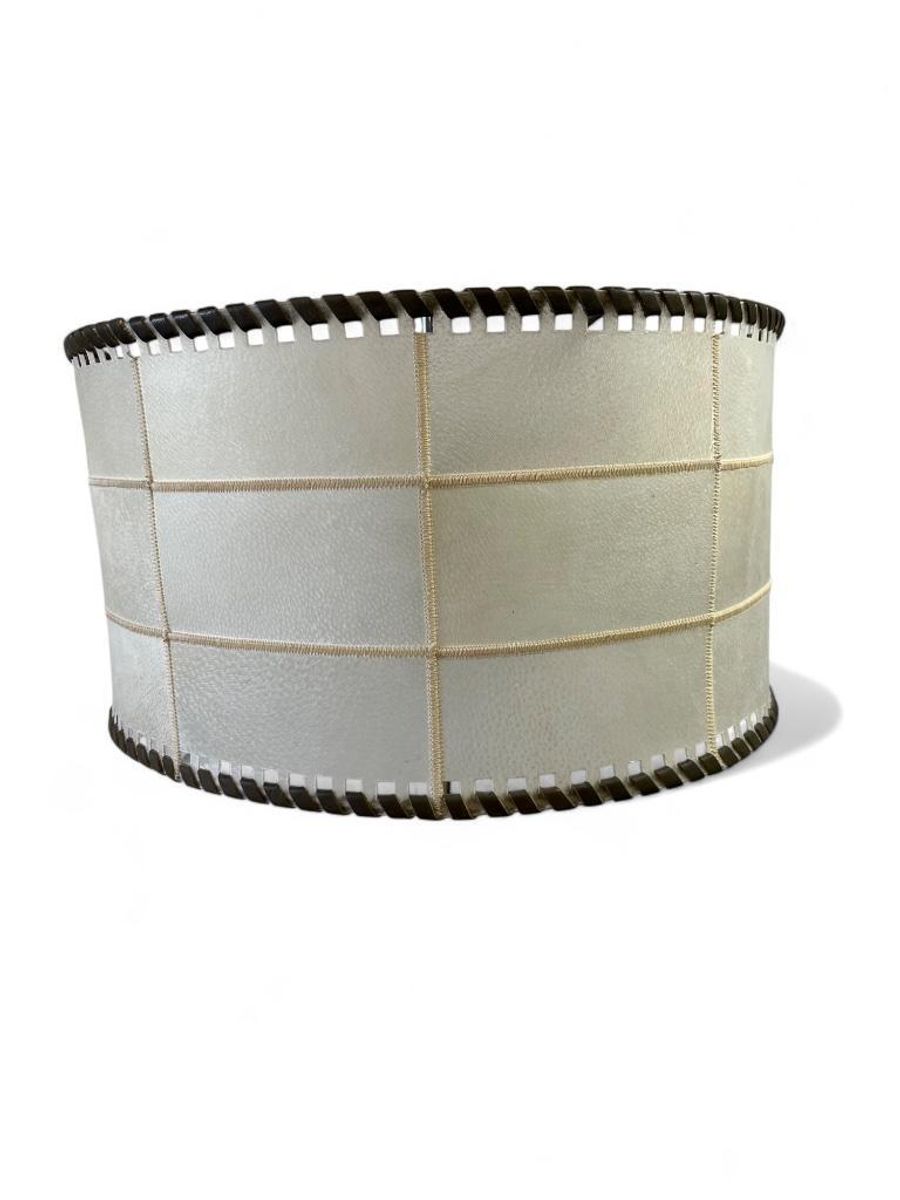 Vintage Staanlamp Met Kap Perkament & Leder Jaren 60 image 6