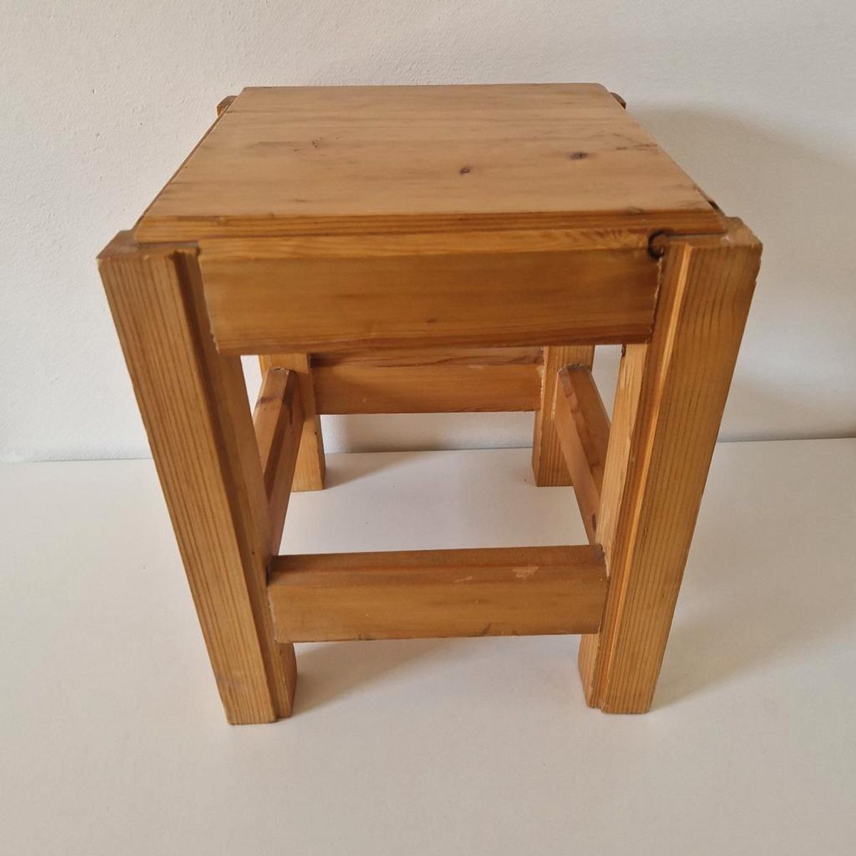* Vintage Grenen Tafeltje Plantentafel Krukje image 8