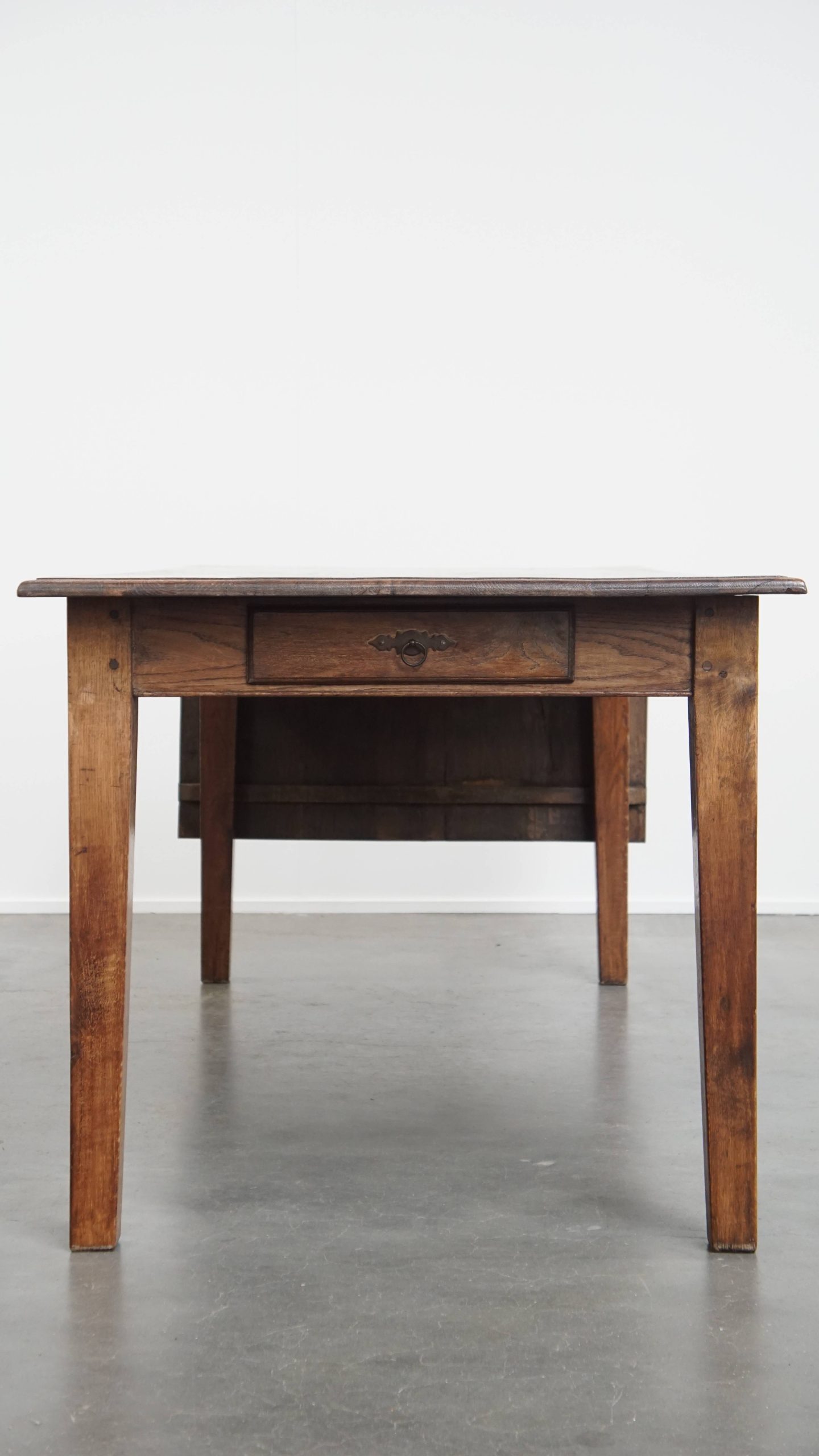 Unieke Antieke Eikenhouten Eettafel Uit Begin 1900 Met Aan Één Kant Een Uitklapbaar Blad image 11