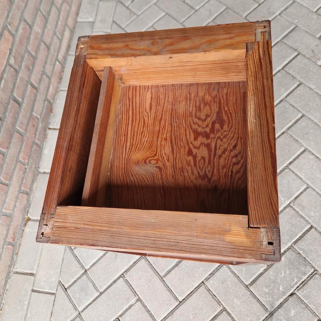 Antieke Wastafel Kast Nachtkastje Met Marmer Plaat Vintage image 14