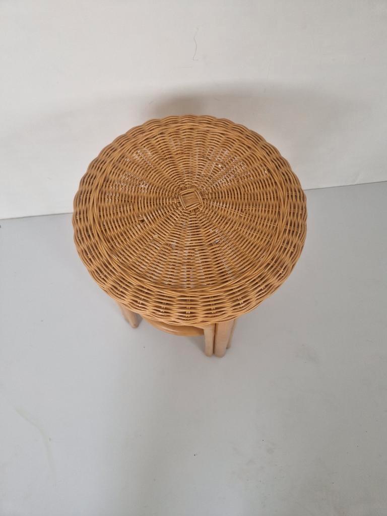 Vintage Rotan Boho Kruk Bamboe Design. image 4
