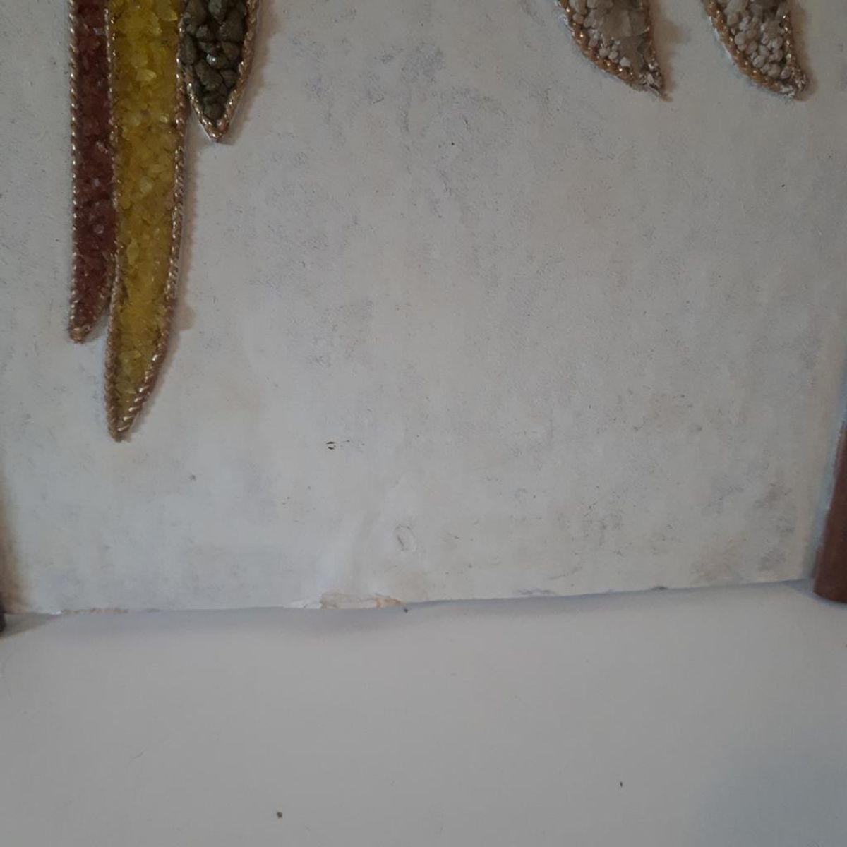 Vintage Schilderij Met Kunst Handwerk Jaren 70 Papagaaien image 4