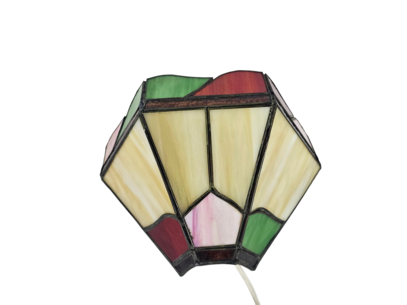 Wandlamp - Tiffany Stijl - Glas En Lood - 3e Kwart 20e Eeuw image 2