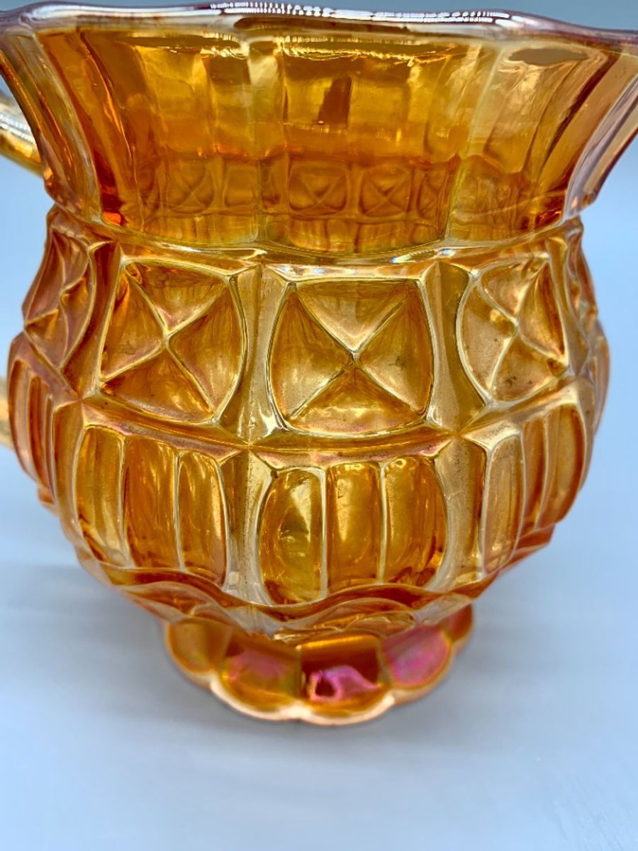 Franse Carnaval Iriserend Glas Waterkan En Glas Oranje image 9