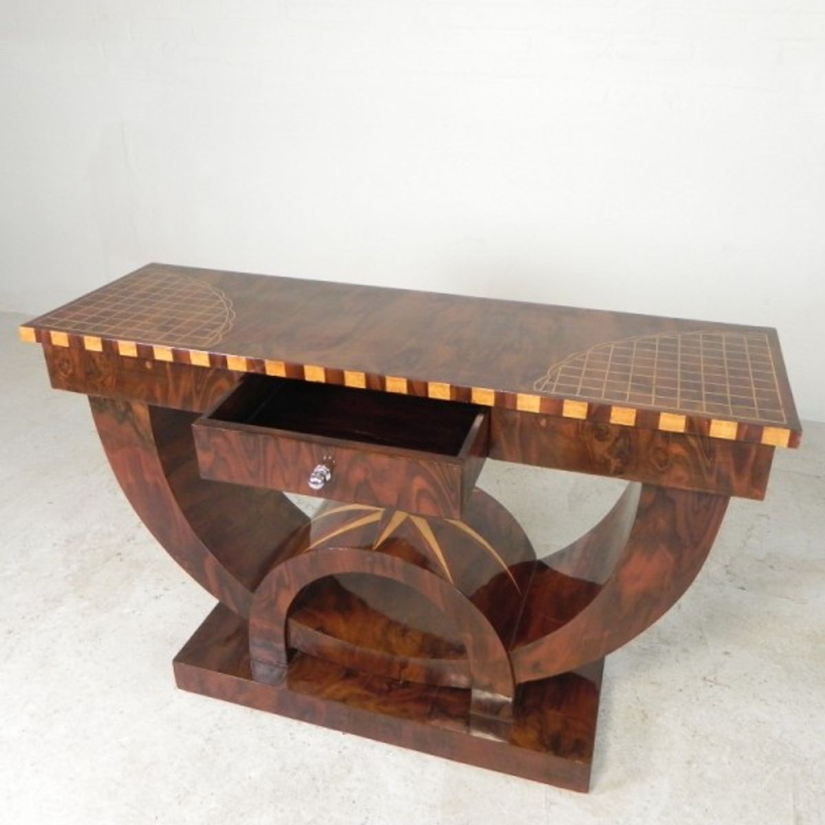 Art Deco Stijl Consoletafel Met Verschillende Soorten Ingelegd Hout image 9
