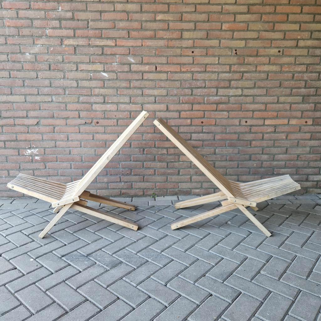 Set 2 Lounge Fauteuils Lattenbank Ligstoelen Tuinstoelen image 4