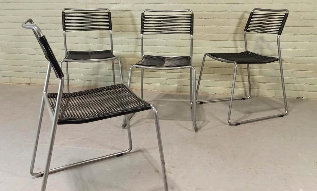 Set Van 6 Melker Spaghetti Stoelen, Lisa Norinder Voor Ikea image 11