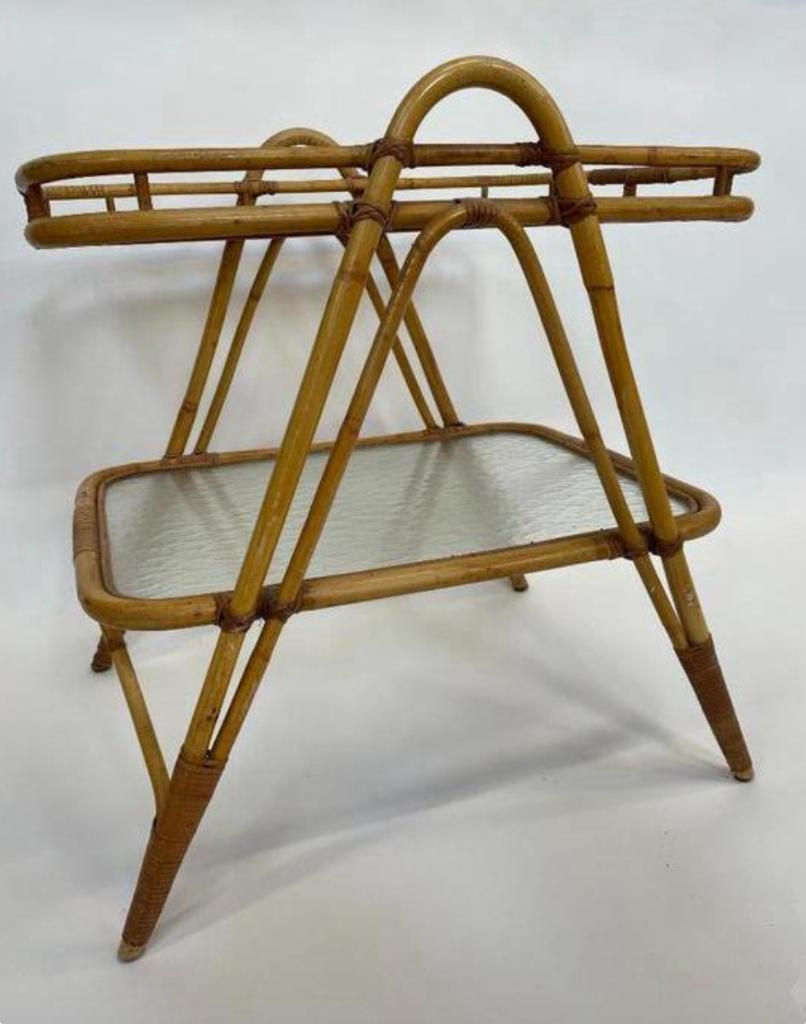 Vintage Rotan Tafel Bijzettafel Rohe Noordwolde Jaren 60 image 8