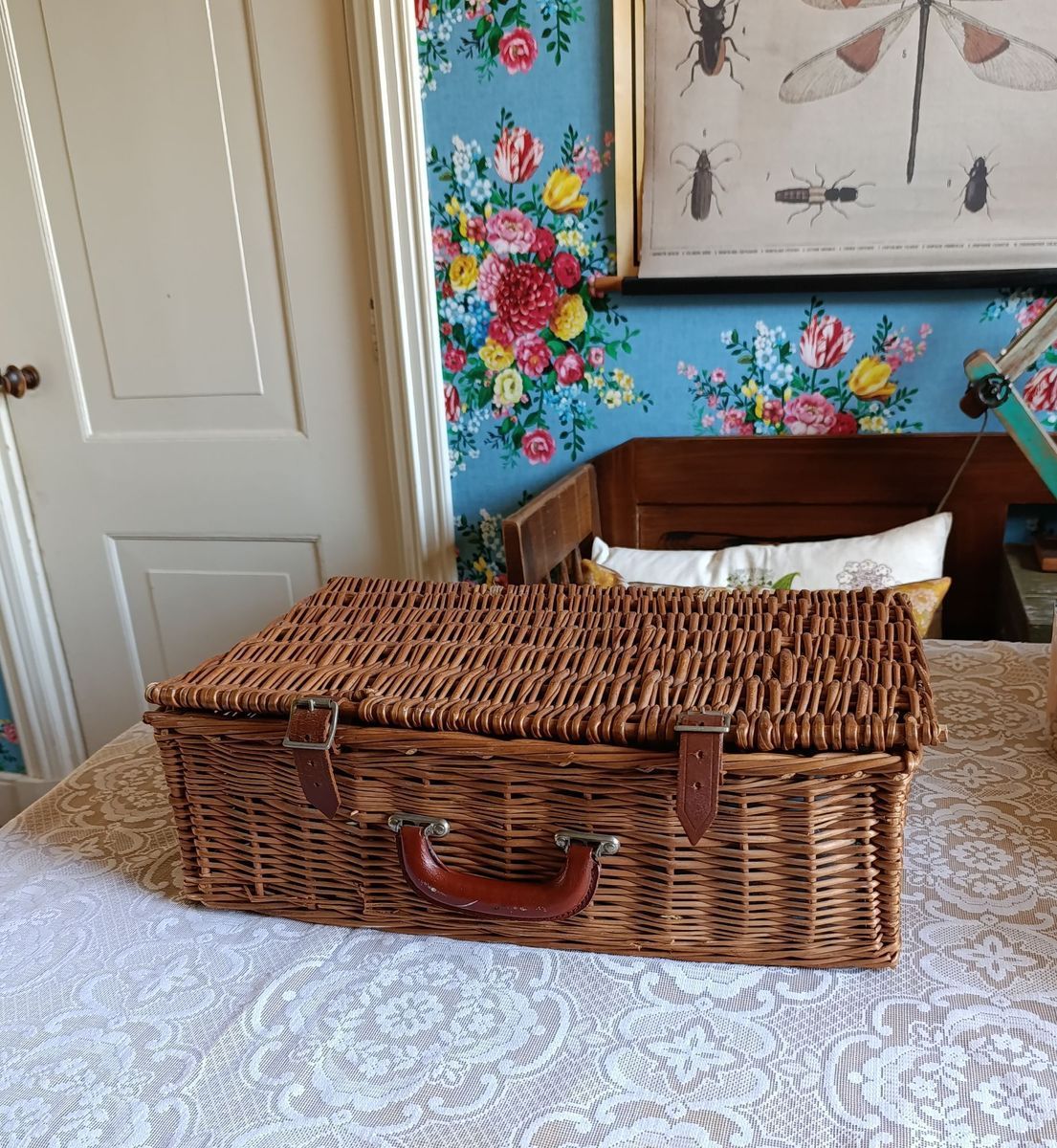 Vintage Picknickmand Van Optima England, Uniek & Duurzaam Gerestyled image 13