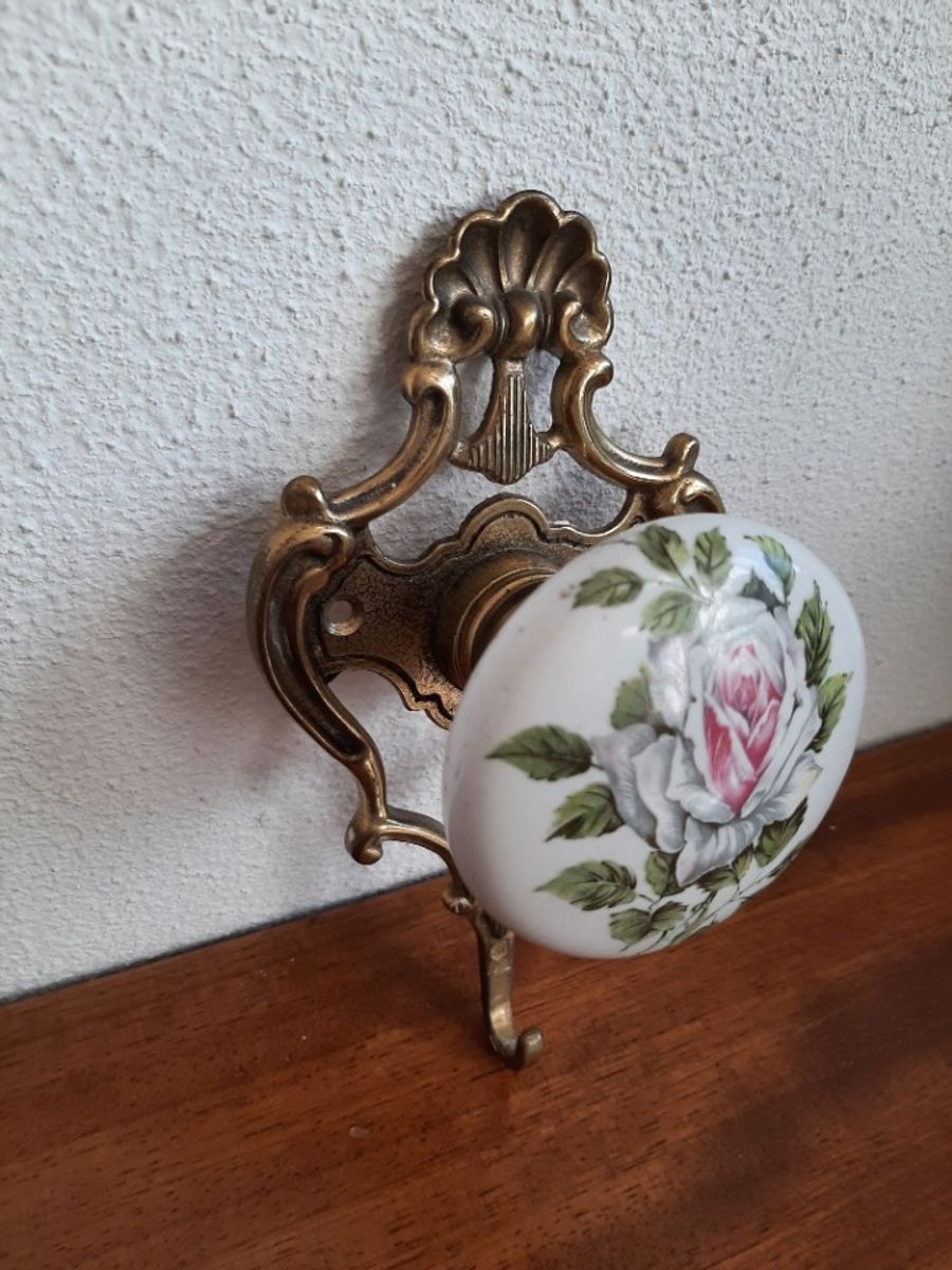 Vintage Italiaanse Haak Messing Met Porselijn image 10
