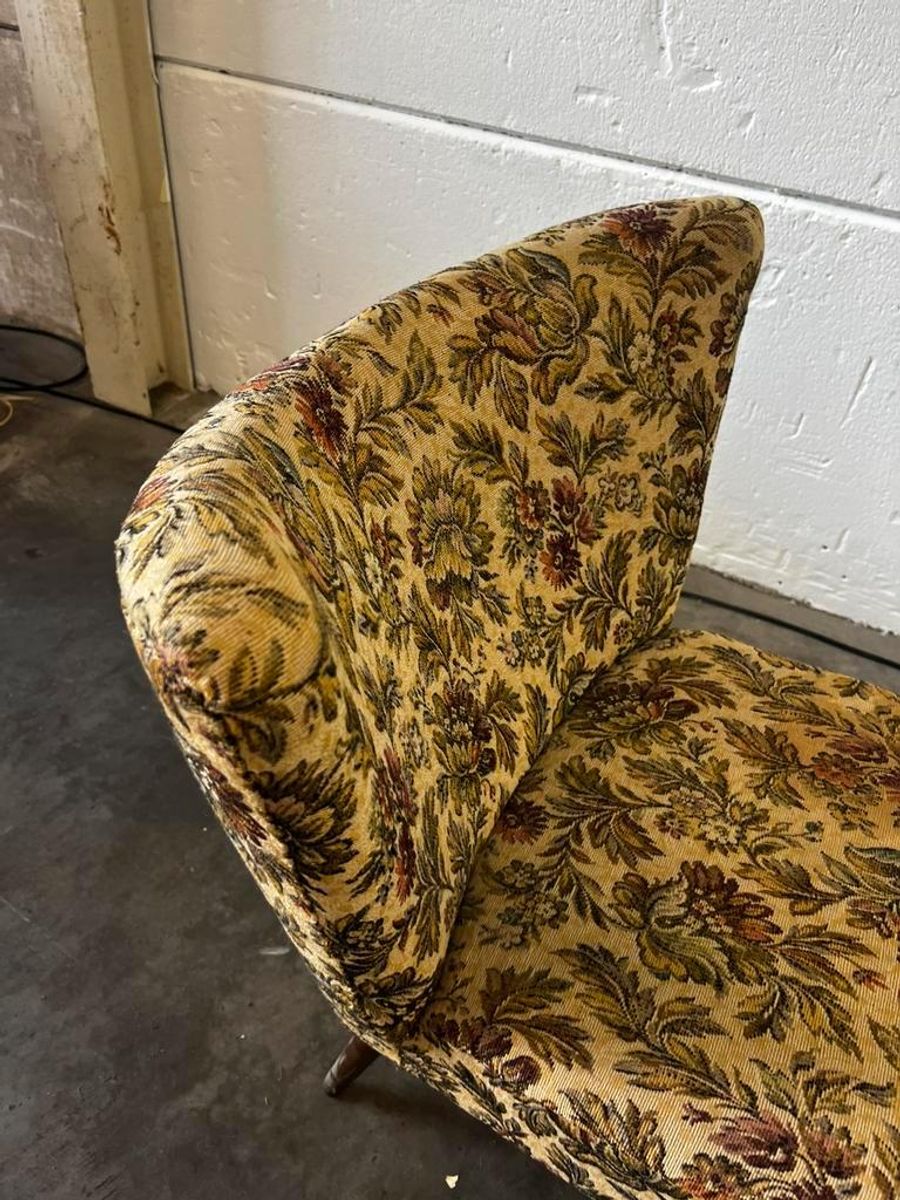 Vintage Gebloemde Cocktailstoel / Fauteuil / Eenzit image 9