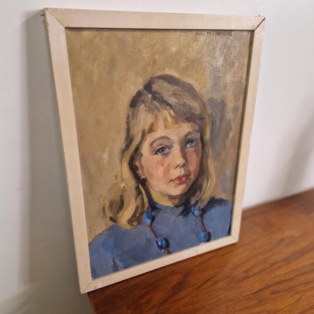 Mari Trappeniers Oud Schilderij Portret Olieverf Op Doek image 15