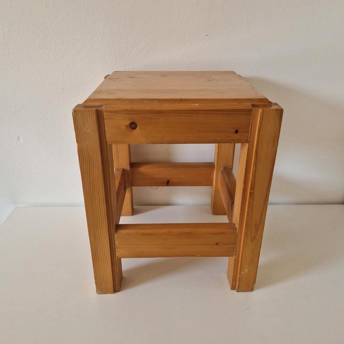 * Vintage Grenen Tafeltje Plantentafel Krukje image 3