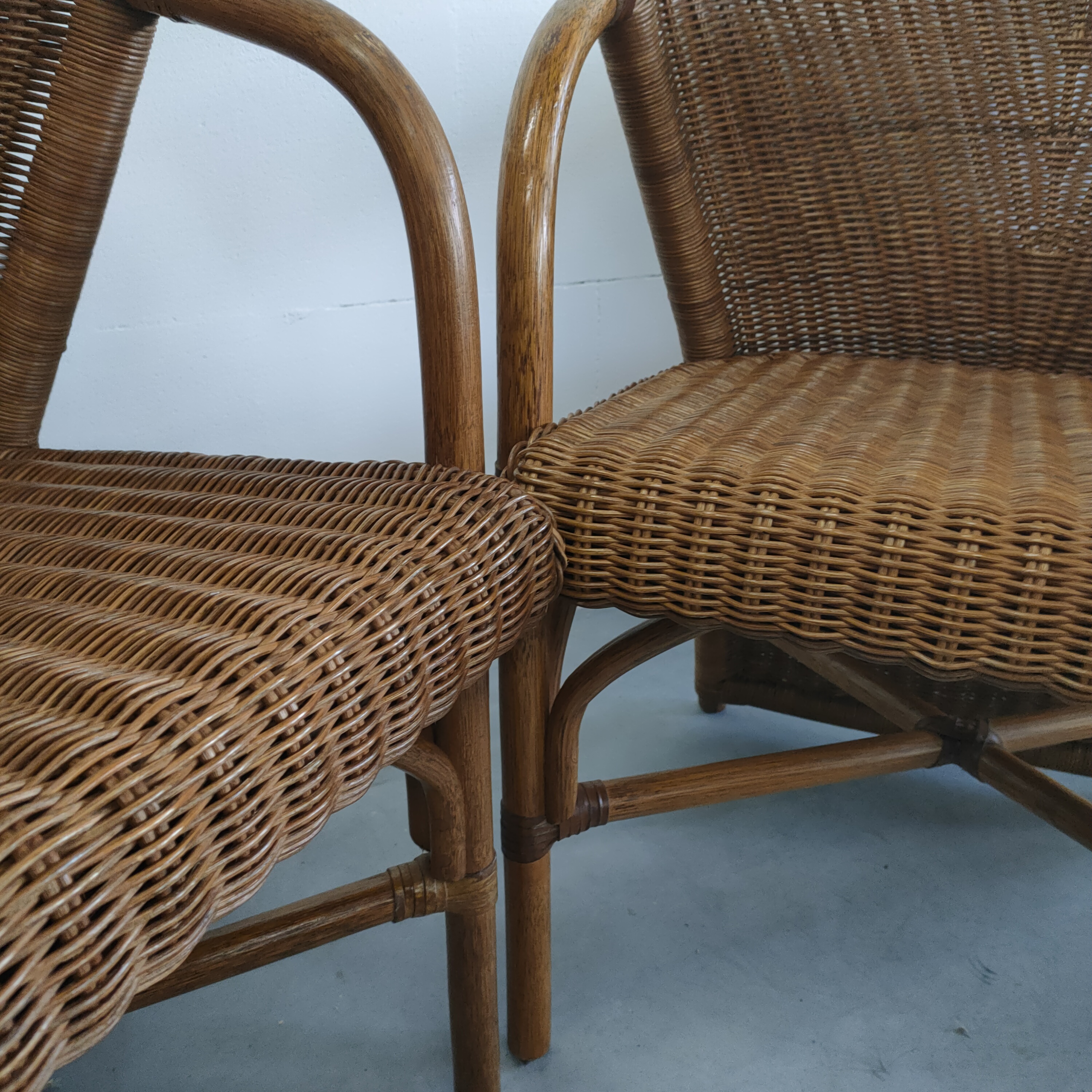 Vintage Jaren 70 Rohé Design Rotan/pitriet Fauteuil/stoel(en) image 9