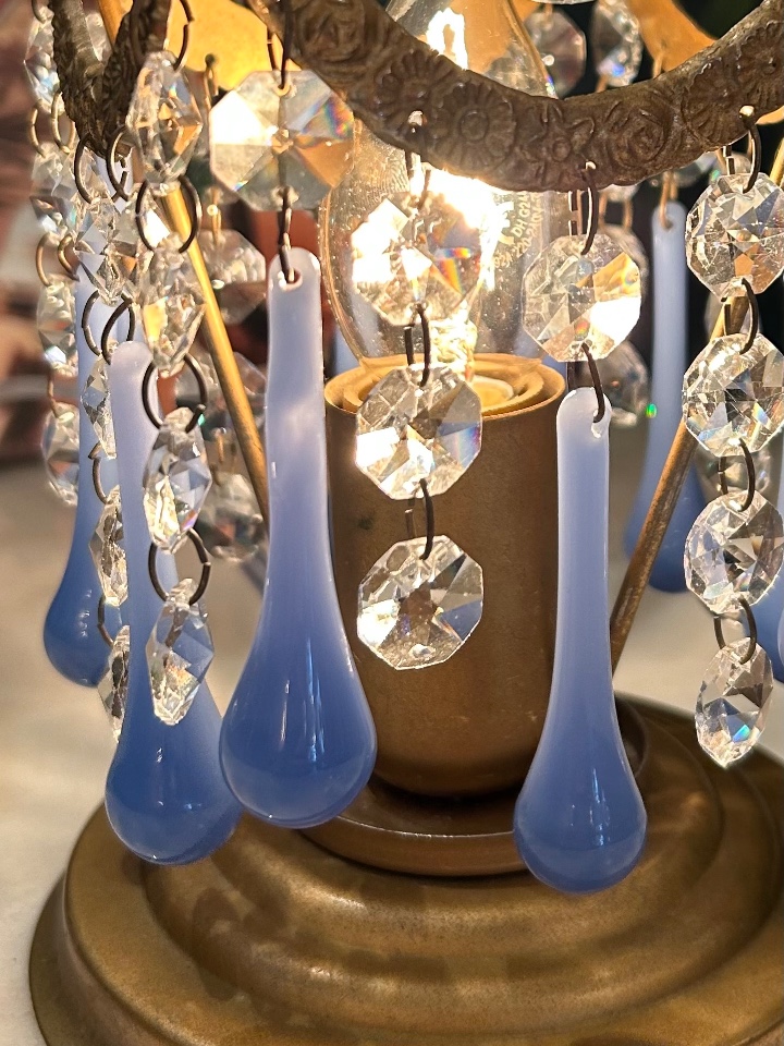 2 Beschikbaar Vintage Teardrop Tafellampjes Kristal image 3