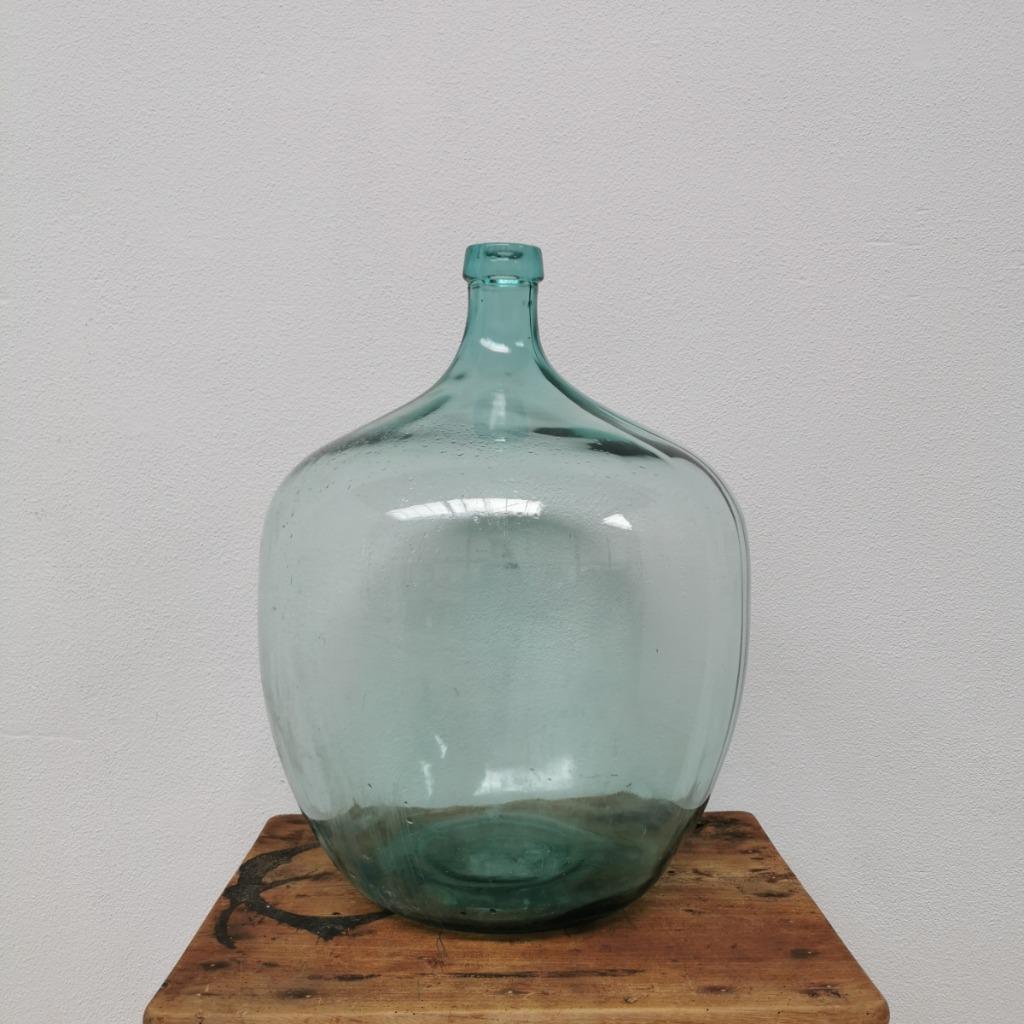 Brocante Glazen Dame Jeanne Vaas Wijnfles, Gistfles Glas 411 image 2