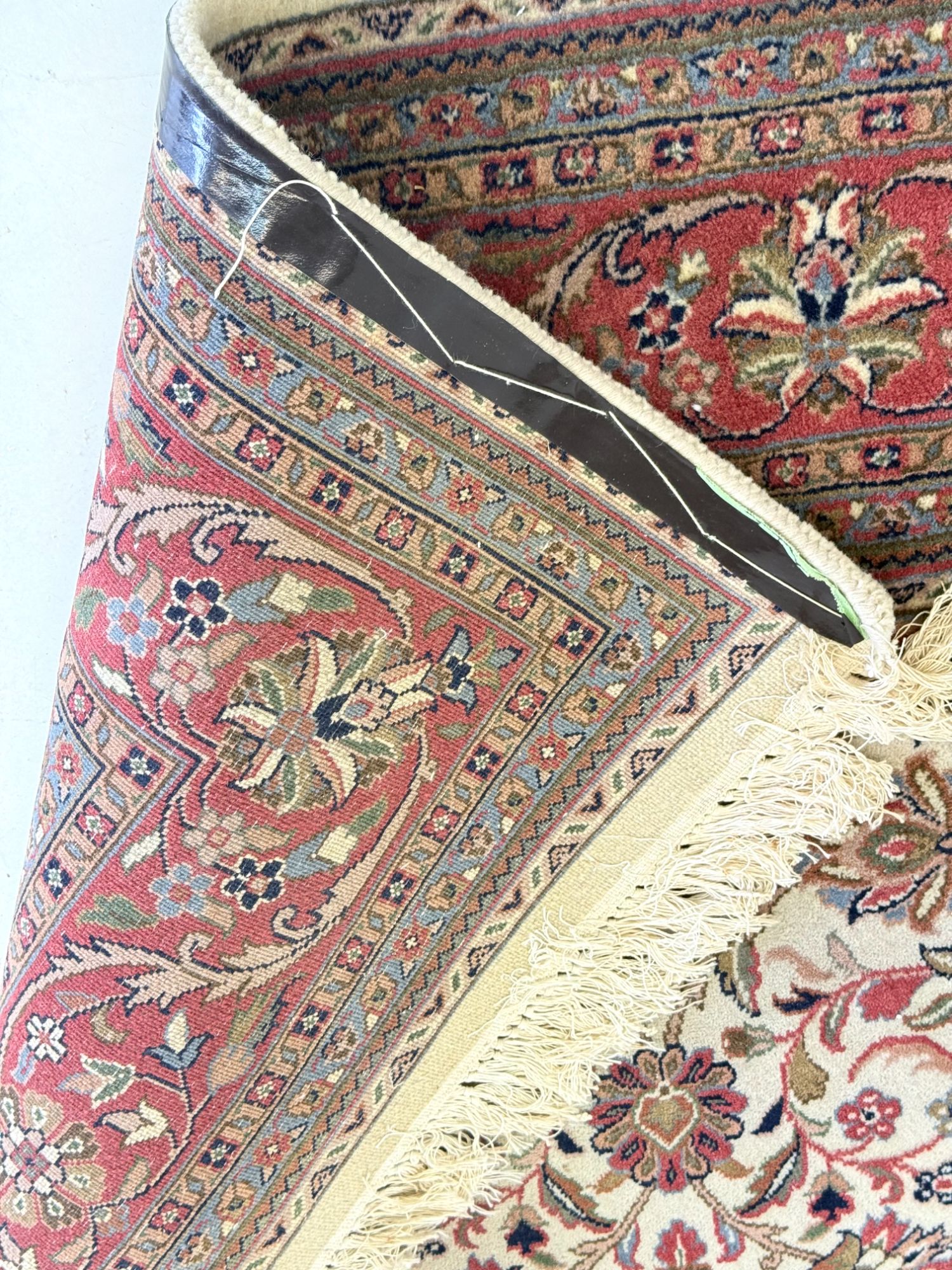 Perzisch Kashan Tapijt Handgeknoopt Oosters Kleed Ivoor Rood image 9