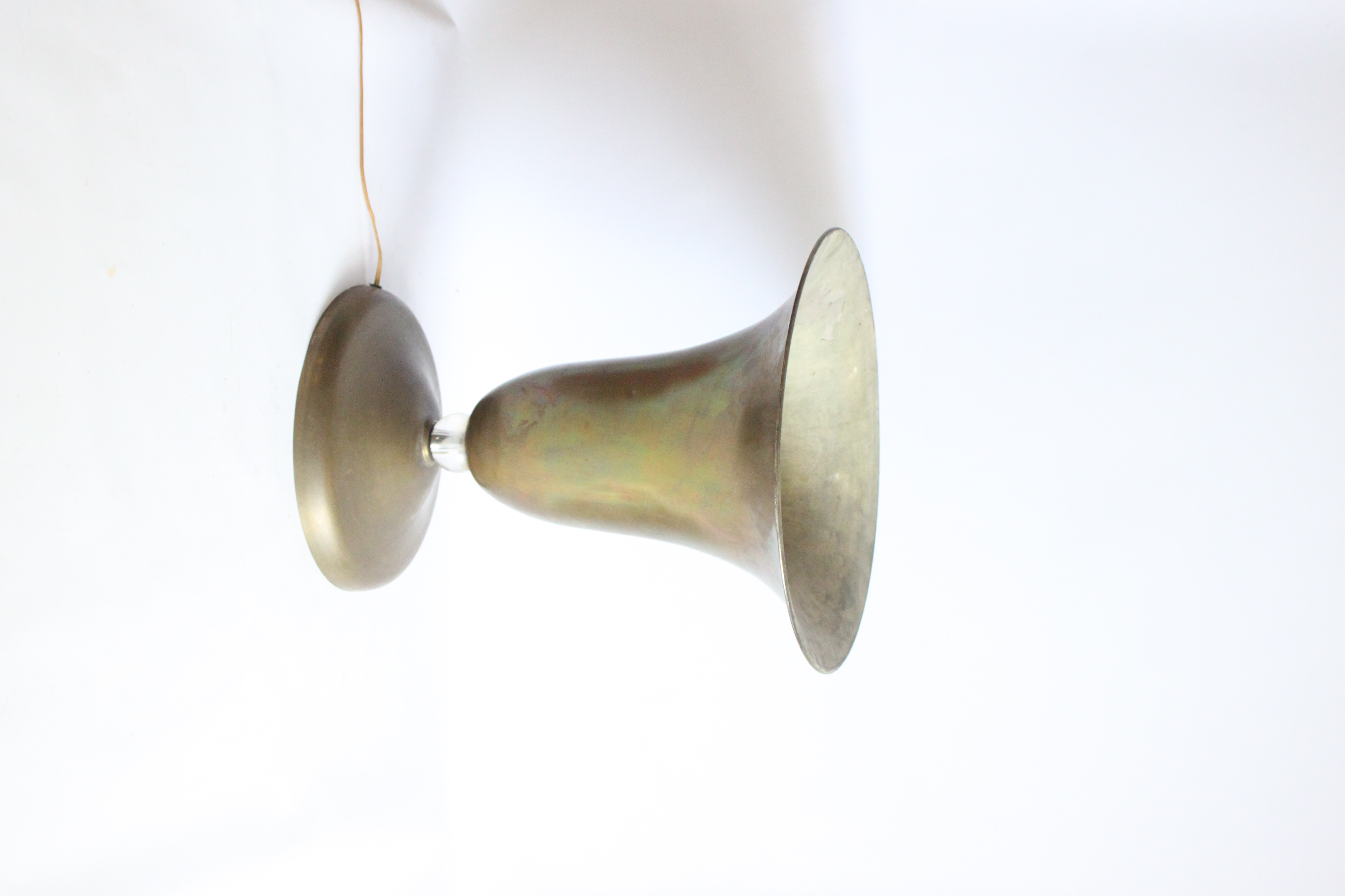 Large Brass Chalice Lamp, 1930s-1940s image 2