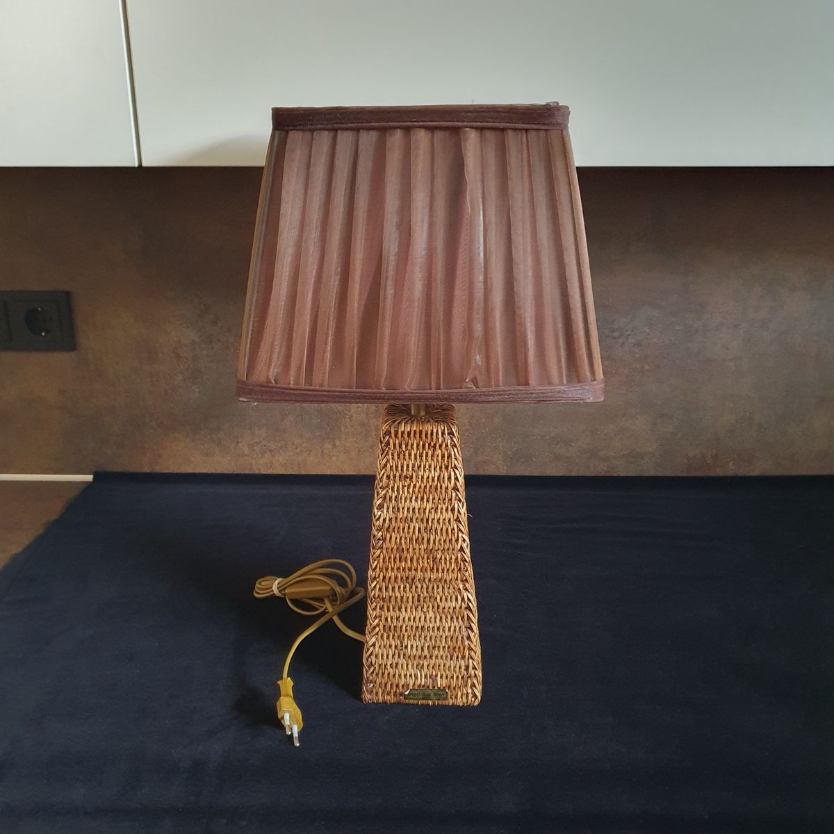 Vintage - Kastlamp - Tafellamp - Rotan - Birma Riet - Myanmar.- image 3