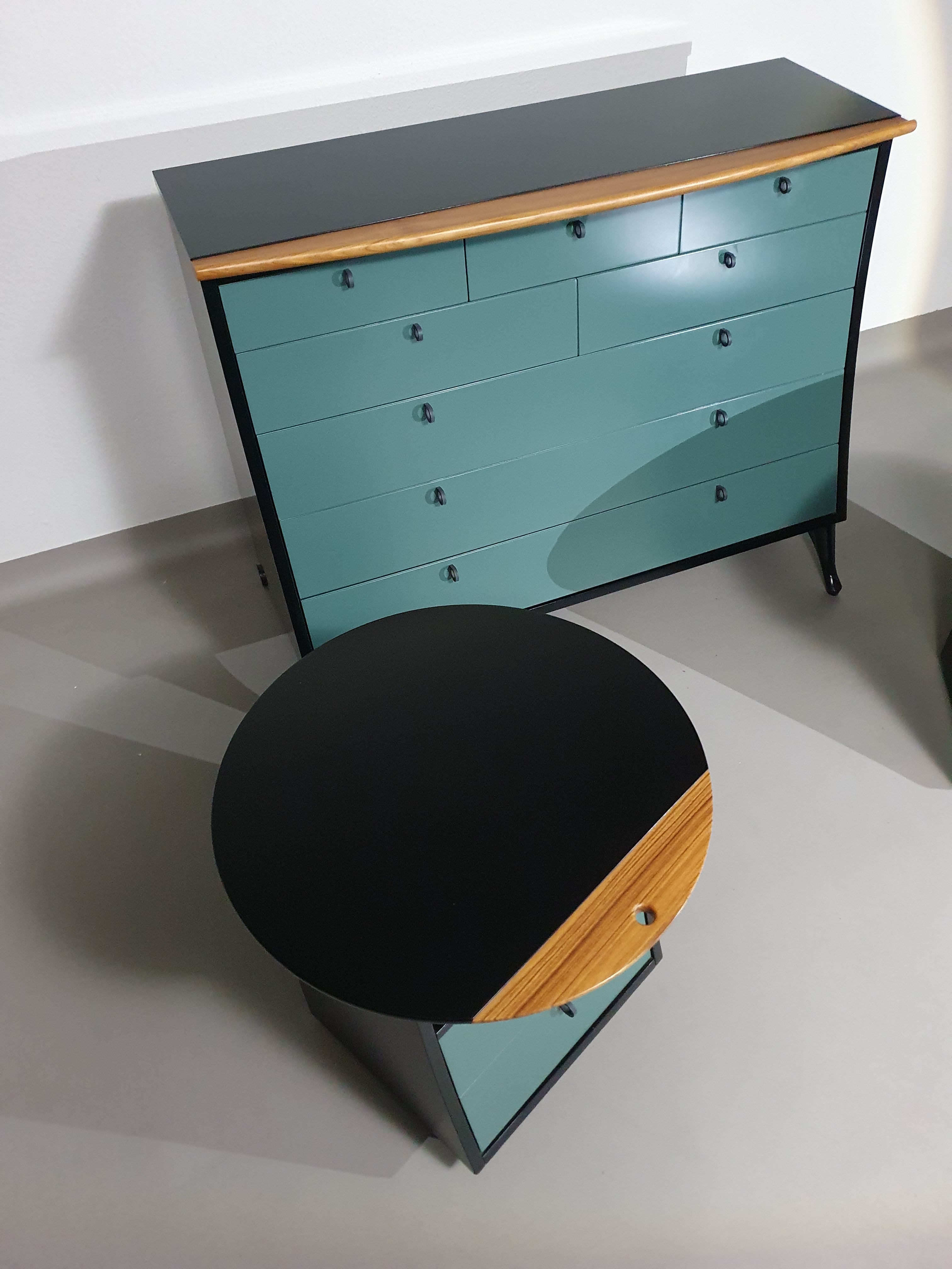 Giorgetti Set 1990 By Umberto Asnago Bed Sidetables / Sidetables / Sideboard With Drawers. image 22