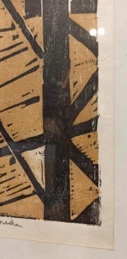 "rijkswerf", Piet Lont, 1995, Houdsnede Op Japans Papier image 12