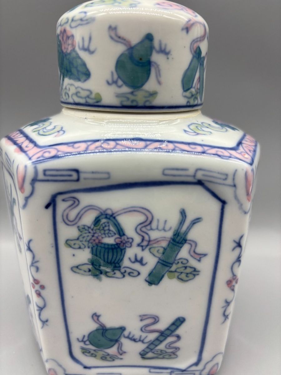 Chinees Pastel Porselein Gemberpot Theebus 60's image 7