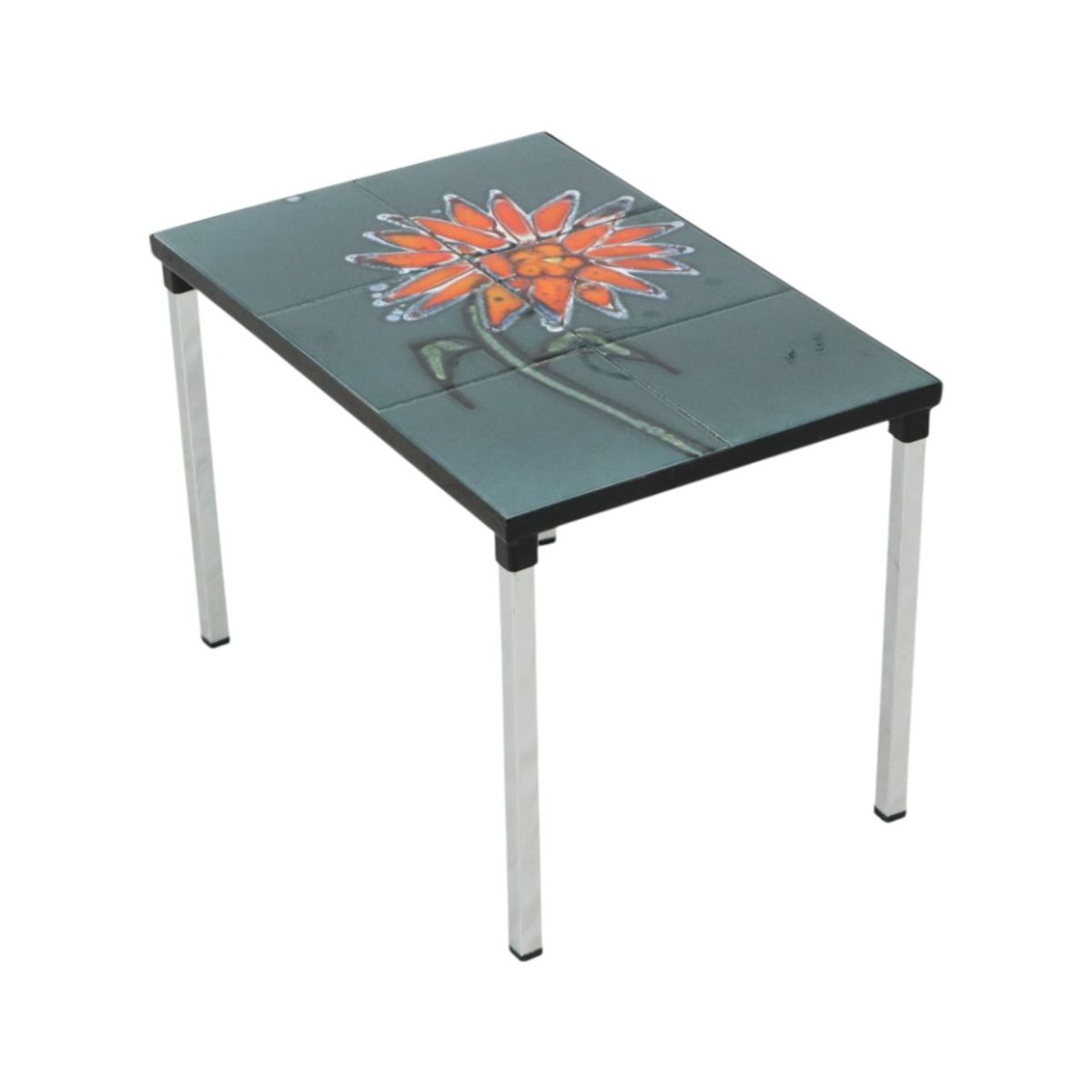 Kleine Keramische Tegeltafel Chroom Adri Belarti Oranje Bloem 47cm image 5
